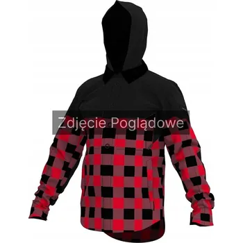 Moto bunda Pánské motocyklové tričko REBELHORN SHIFTER ČERNO-ČERVENÉ s kapucí ZDARMA