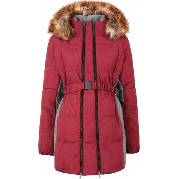 Dámský kabát Bellybutton Těhotenská dámská bunda červená péřová s kapucí velikost M