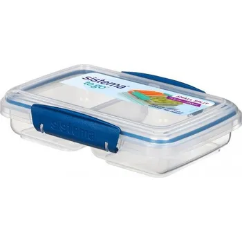 Svačinový box SISTEMA To Go Small Split 0,35 l navy blue - box na oběd / plastový sáček na snídani se dvěma přihrádkami s příbory.