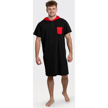 Dámská noční košile Pánská noční košile černo-červená XXL - černá