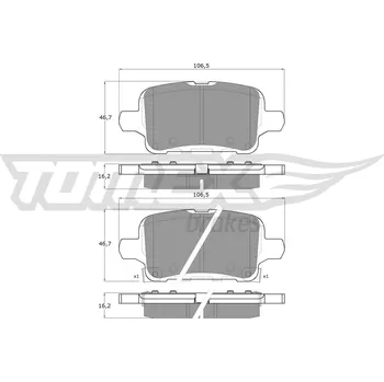 Brzdová destička Sada brzdových destiček, kotoučová brzda TOMEX C TX 19-11