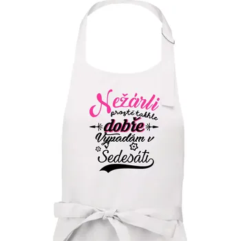 Kuchyňská zástěra Nežárli - 60 - Dámská zástěra na vaření - Univerzální velikost ( Bílá )
