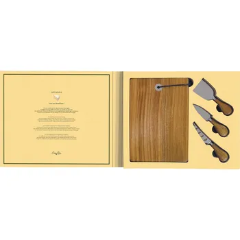 Sada sýrových talířů se 3 noži Easy Life, nůž na sýr, nůž, krabička nože