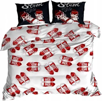 Povlečení Ložní Povlečení Bavlna bavlněného saténu 140x200 cm TENISKY