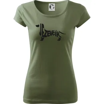 Dámské tričko Jezevčík - CZ - Dámské triko Pure - XS ( Khaki )