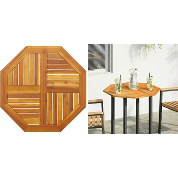 Konferenční stolek 70x70x2 cm, Deska stolu, masivní akáciové dřevo, osmiúhelníková