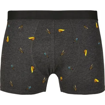 Boxerky Pánské boxerky s motivem rybářských mušek - 1 ks dárek pro rybáře grafit XXL