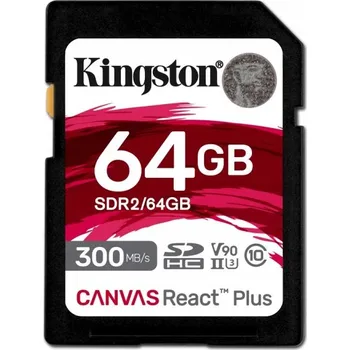 Paměťová karta Paměťová karta SD Kingston 64GB Canvas React Plus 300/260 UHS-II U3