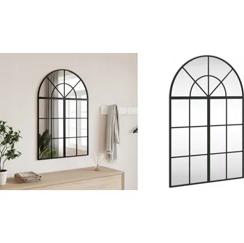 Zrcadlo Zrcadlo nástěnné, černé, 60x90 cm, s obloukovým zakončením, železo