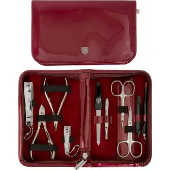Sada na manikúru a pedikúru Kellermann, 10dílná, bordó barva, V POUZDRU