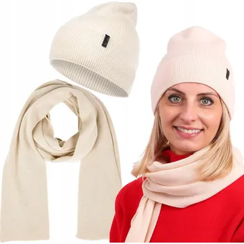 Čepice Molti sada: čepice a šála, velikost 55-60, béžová