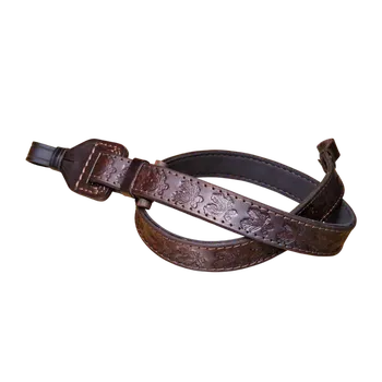 Sportovní střelba Kožený stahovací řemen na zbraň podšitý protiskluzovou gumou Zubíček rozměr: L