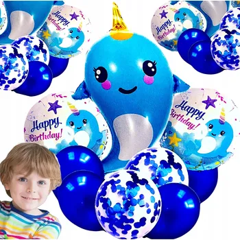 Balónek SADA BALÓNKY ŽRALOK KONFETY MODRÉ