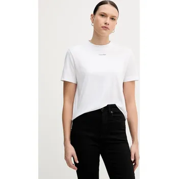 Pánské oblečení Bavlněné tričko Calvin Klein LV147C857G bílá 00X, vel. L