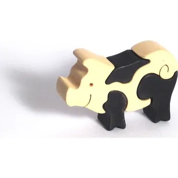 Fauna Dřevěné vkládací puzzle z masivu malé prasátko