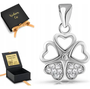 Přívěsek Stříbrný Přívěsek na řetízek čtyřlístek s kubickou zirkonií 925