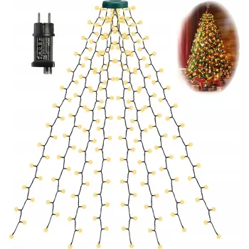 Vánoční dekorace VÁNOČNÍ OSVĚTLENÍ NA STROMEČEK 280 LED VNĚJŠÍ VNITŘNÍ 8 REŽIMŮ SVÍCENÍ VÁNOČNÍ 2M.