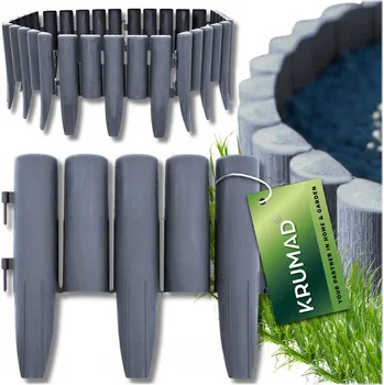 Zahradní obrubník Plast Zahradní lem 280 cm x 24 cm šedý