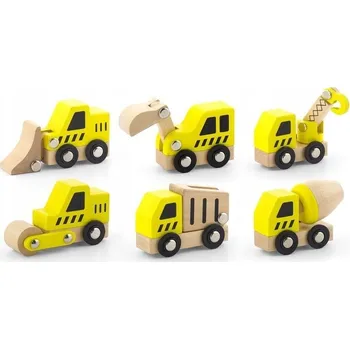 autíčko Viga Dřevěný set stavebních aut