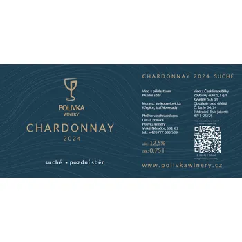 Chardonnay 2024, pozdní sběr, Polivka Winery, suché