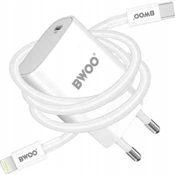 BWOO Rychlá síťová nabíječka 1x Type-C PD 20W + KABEL TYPE C/LIGHTNING
