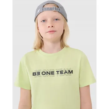 Chlapecké tričko 4F dětské tričko zelené bavlna velikost 158