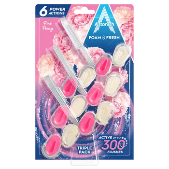 WC čistič Astonish WC závěsy Pivoňka 3ks