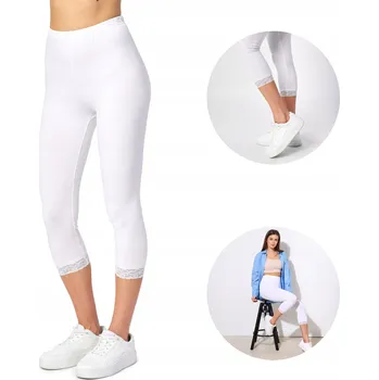 Dámské legíny Dámské legíny 3/4 capri legíny dámské bavlna MS10-224 Bílá L
