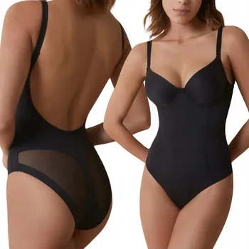 Body Zeštíhlující modelovací body s hladkým povrchem a odhalenými zády 85B Giorgia Černé (Černá)