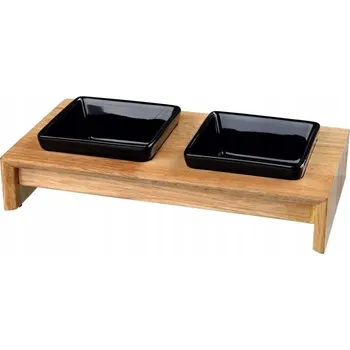 Miska pro psa Sada dvou keramických misek Trixie, černá, 0,4 l