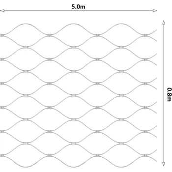 Pletivo Nerezová lanková síť, 0,8 x 5 m, oko 60 x 104 mm, ø 2 mm, AISI 316