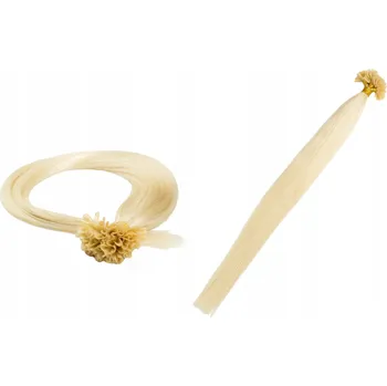 Příčesek Přírodní prameny vlasů, světlá blond BestHair, keratin, 60 cm