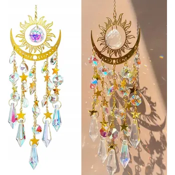 Okenní dekorace Lapač slunce Závěs na okno korálky křišťály koule větrná zvonkohra