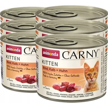 Krmivo pro kočku Animonda KOT Carny Kitten Telecí + Kuře SADA 6x200g