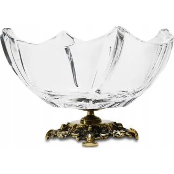 Mosazný PODNOS mosazný talíř, mosazná základna, MISKA, sklo KŘIŠŤÁL Bohemia