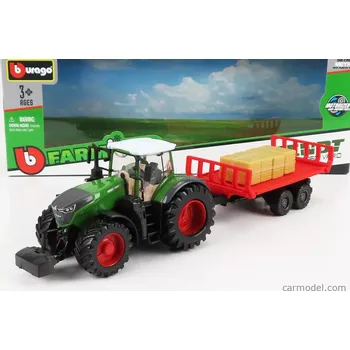 Bburago Fendt Vario 1050 Tractor With Trailer 2016 1:50 Zelená Červená