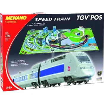 Vláček a vláčkodráha MEHANO Speed train TGV POS s maketou tratě