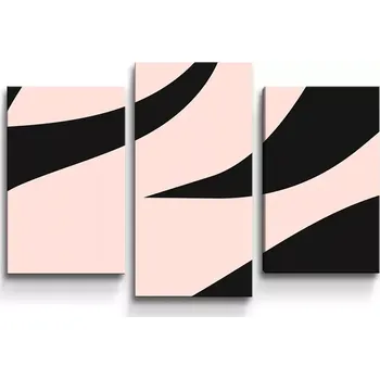 Obraz Sablio Obraz - 3-dílný Růžový vzor zebry - 75x50 cm