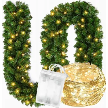 Vánoční dekorace Vánoční světelný řetěz na stromeček 3m LED světýlka zelený hustý