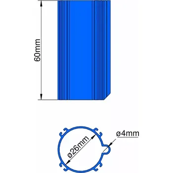 RC model ostatní Klima Základna 26mm 4-stabilizátory modrá