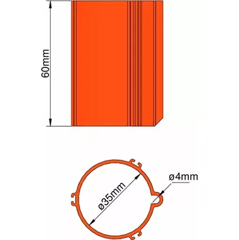 RC model ostatní Klima Základna 35mm 3-stabilizátory oranžová