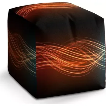 Taburet Sablio Taburet Cube Abstrakce strip: 40x40x40 cm