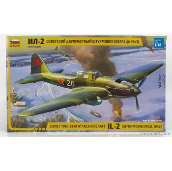Plastikový model Zvezda Iliushin Il-2 Shturmovik Soviet Aircraft Airplane Military 1943 1:48 /