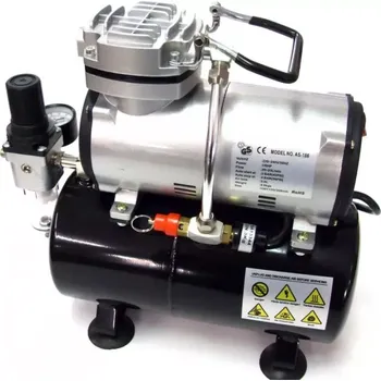 Kompresor AS-186 Airbrush kompresor Fengda s regulací a vzdušníkem 3 litry