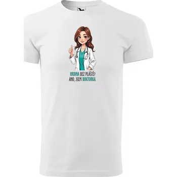 Pánské oblečení Sablio Tričko s potiskem Ano, jsem doktorka - bílé XL