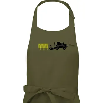Kuchyňská zástěra Kombajn sklizeň - Pánská zástěra na vaření - Univerzální velikost ( Khaki )
