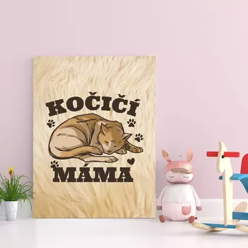 Plechová cedule Sablio Dárková cedulka Kočičí máma: 30x40 cm