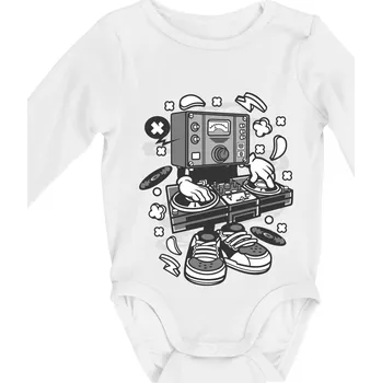 Kojenecký body DJ metr - Body kojenecké s dlouhým rukávem - Dlouhý r. do 3 měs ( Bílá )