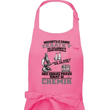 Kuchyňská zástěra Chemik zkratky - Dámská zástěra na vaření - Univerzální velikost ( Růžová )