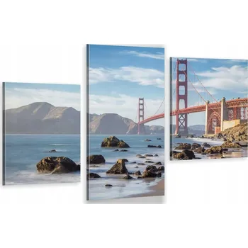 Obraz TRYPTYCH OBRAZ NA ZEĎ GOLDEN GATE MOST 800 VZ